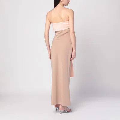 Bernadette Beige/pink Bart Dress With Oversized Bow