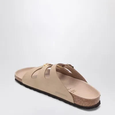 Birkenstock Beige Leather Florida Slippers