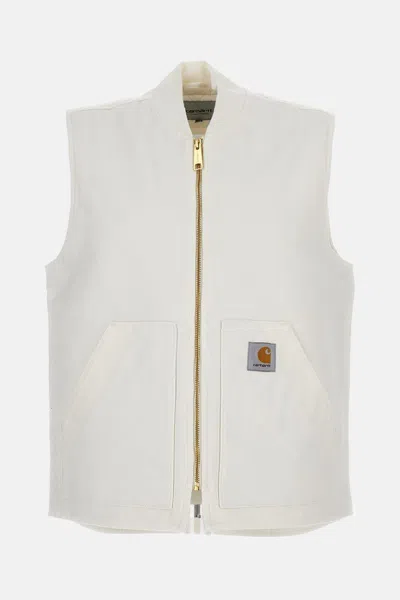 Carhartt Vest With Patch Pockets And Ribbed Collar