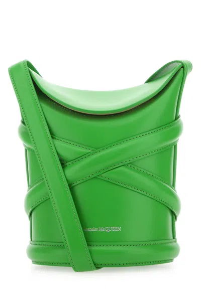 Alexander Mcqueen The Curve Embossed Cylindrical Shoulder Bag In Green