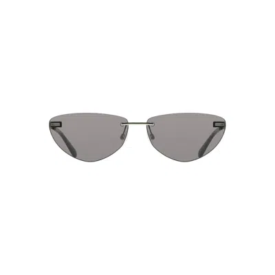 Calvin Klein Black Metal Women Sunglass In Gray