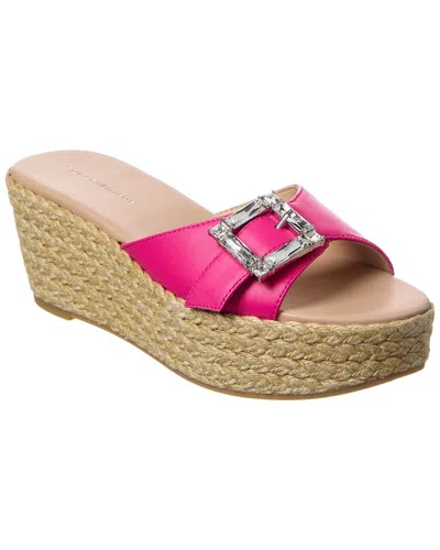 Stuart Weitzman June 75 Leather Wedge Sandal In Pink