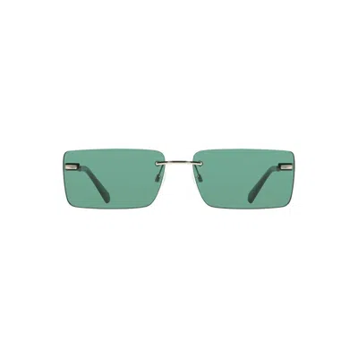 Calvin Klein Green Metal Women Sunglass In Green