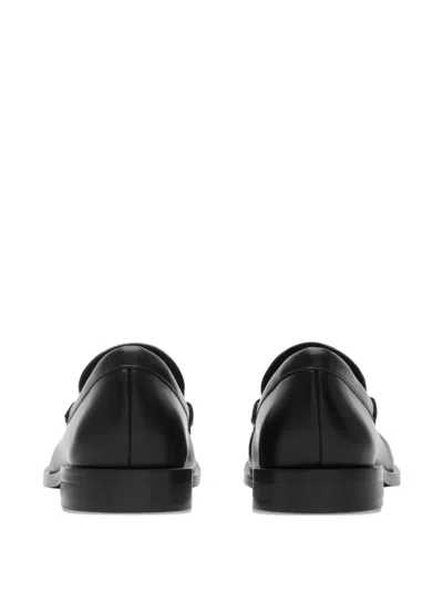 Burberry Leather Penny Loafers In Black