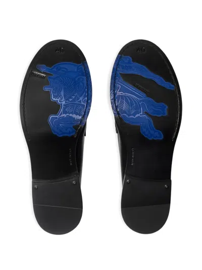 Burberry Leather Penny Loafers In Black