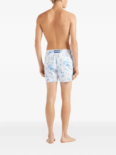 Vilebrequin Stretch Short Swim Shorts Medusa And Shells In Blue