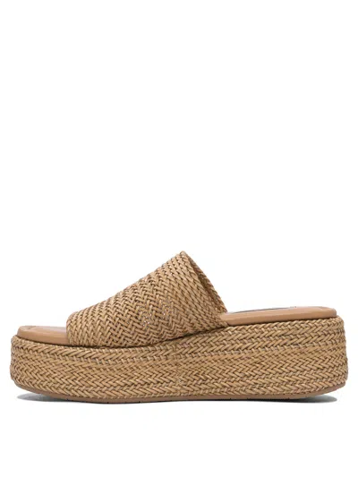 Casadei Open Toe Platform Sole Woven Texture Sandals