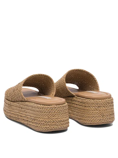 Casadei Open Toe Platform Sole Woven Texture Sandals
