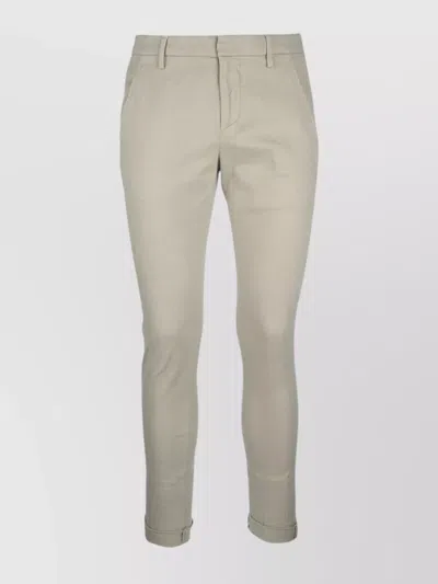 Dondup Trousers Back Pockets Belt Loops Side Pockets In White