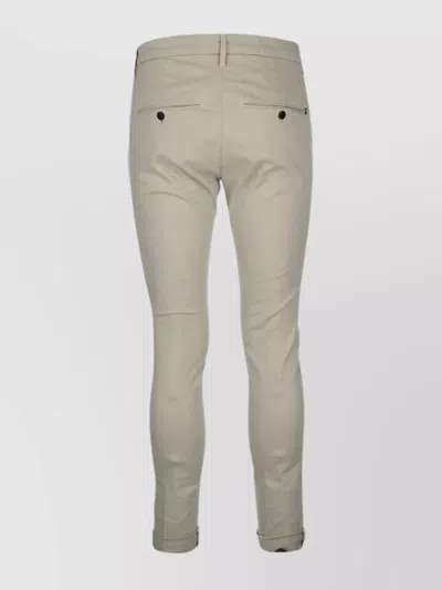 Dondup Trousers Back Pockets Belt Loops Side Pockets In White