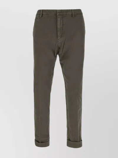 Dondup Trousers With Back Pockets And Rolled Cuffs In Gray