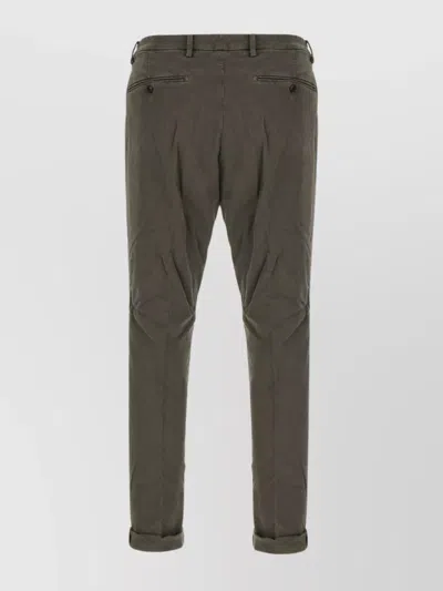 Dondup Trousers With Back Pockets And Rolled Cuffs In Gray