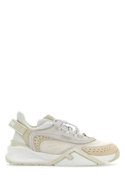 Fendi Women's Luxurious Calf Leather Sneakers In Animal Print