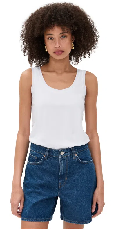 Commando Essential Cotton Tank Thong Bodysuit White In White