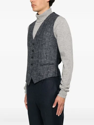 Tagliatore Single Breasted Vest In Black