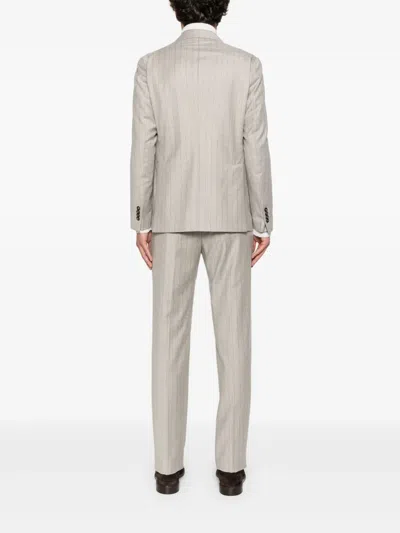 Tagliatore Long Sleeve Blazer And Belt Loop Pants Set