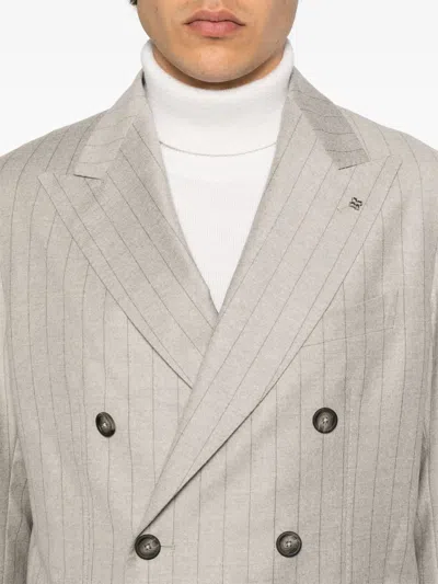 Tagliatore Long Sleeve Blazer And Belt Loop Pants Set