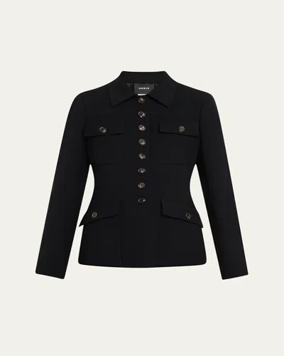 Akris Delia Single-breasted Wool Double-face Jacket