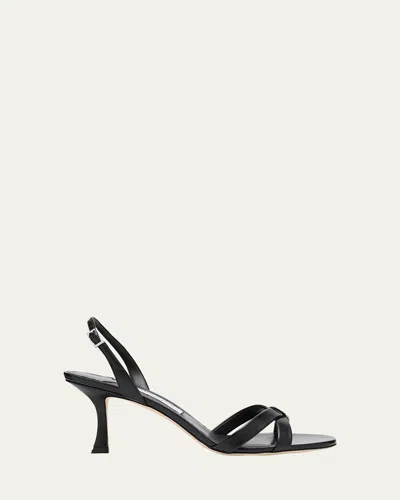 Jimmy Choo Elsy 70 Leather Heeled Sandals In Schwarz