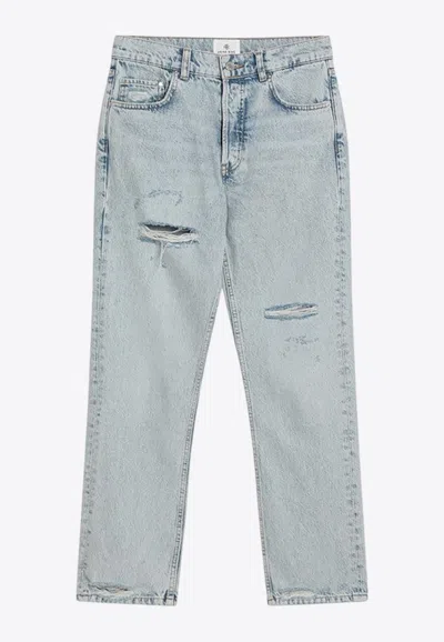 Anine Bing Kate Straight-leg Bleached Blue Jeans
