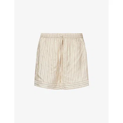 Le Kasha Silk Stripe Wensu Shorts