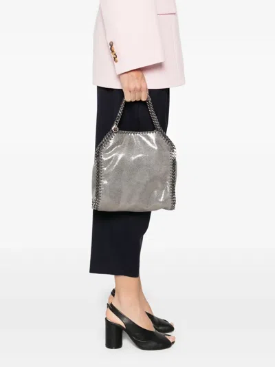 Stella Mccartney Falabella Micro Tote In Grey Polyester