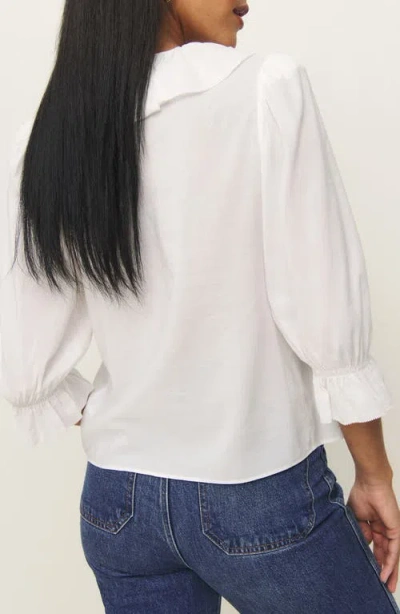 Reformation Perry Ruffle Accent Button-up Shirt