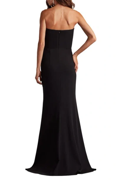 Tadashi Shoji Bos25324l Long Formal Slit Ruffle Evening Prom Dress