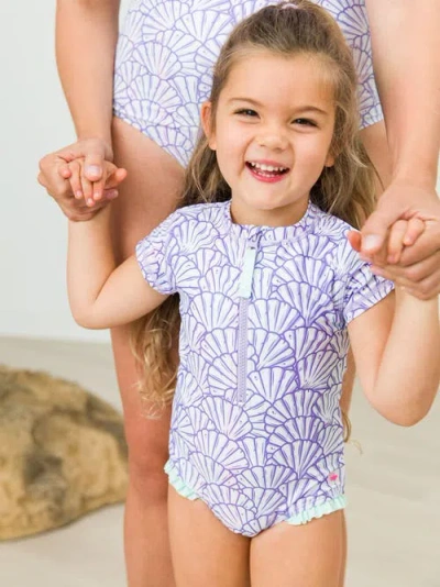 Rufflebutts Toddler Girls Short Sleeve Upf50+ One Piece Rash Guard
