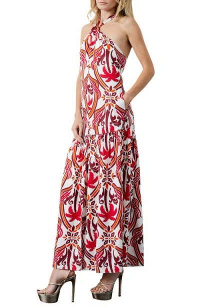 Ciebon Jordie Print Halter Maxi Dress
