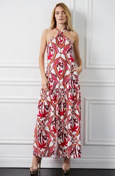 Ciebon Jordie Print Halter Maxi Dress
