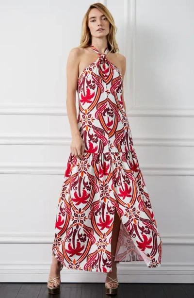Ciebon Jordie Print Halter Maxi Dress