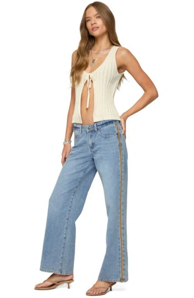 Edikted Verona Split Front Knit Top In White