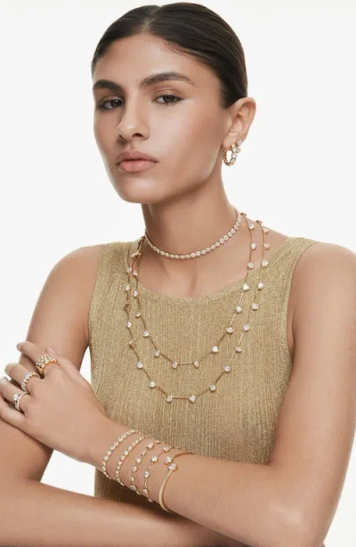 Swarovski Imber Mixed Round Cuts White Gold-tone Plated Tennis Bracelet In Multicolor