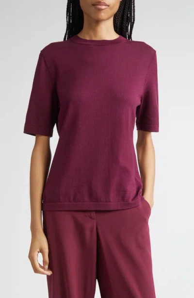 Lafayette 148 New York Cotton & Silk Sweater In Burgundy