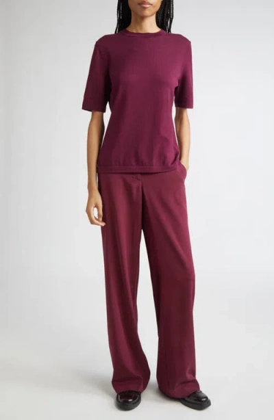 Lafayette 148 New York Cotton & Silk Sweater In Burgundy