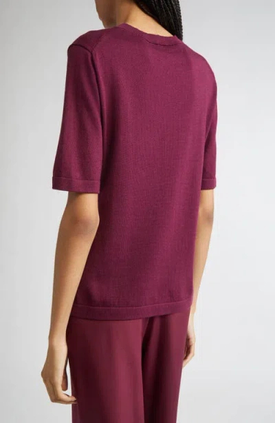 Lafayette 148 New York Cotton & Silk Sweater In Burgundy