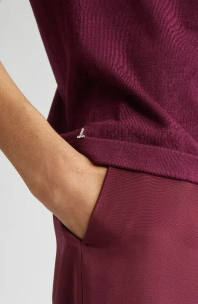 Lafayette 148 New York Cotton & Silk Sweater In Burgundy