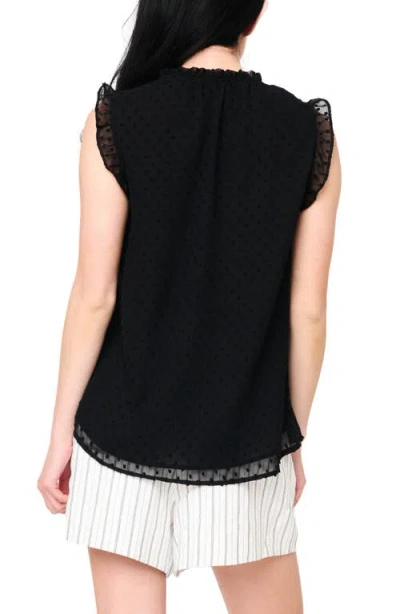 Gibsonlook Ruffle Trimmed V-neck Blouse In Black