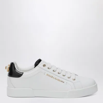 Dolce & Gabbana Dolce&gabbana White And Gold Low Sneakers
