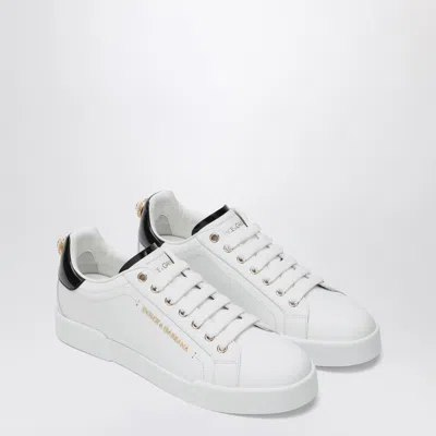 Dolce & Gabbana Dolce&gabbana White And Gold Low Sneakers