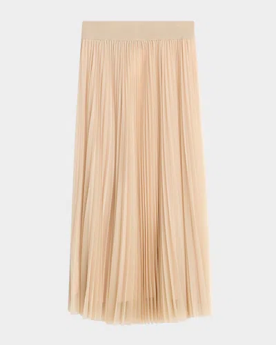 Fabiana Filippi Mesh Pleated Midi Skirt In Neutral