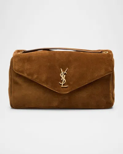Saint Laurent Calypso Large Ysl Chain Shoulder Bag In Suede