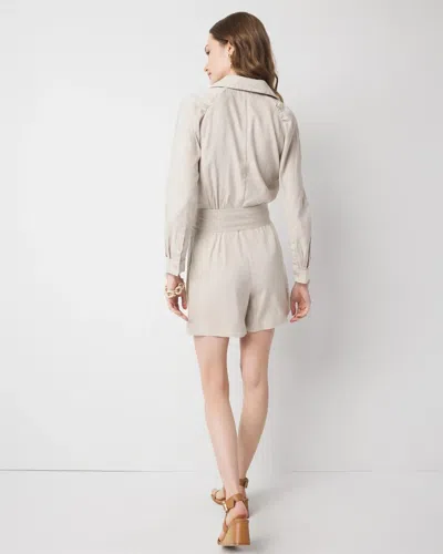 White House Black Market Linen-blend Romper