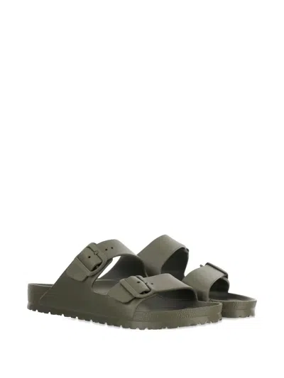 Birkenstock Mens Active Khaki Eva Arizona Double-strap Leather Sandals