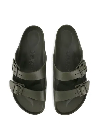 Birkenstock Mens Active Khaki Eva Arizona Double-strap Leather Sandals