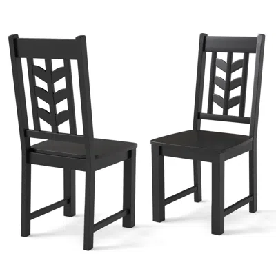 Hivvago Kitchen Side Dining Chair Set Of 2 With Rubber Wood Frame