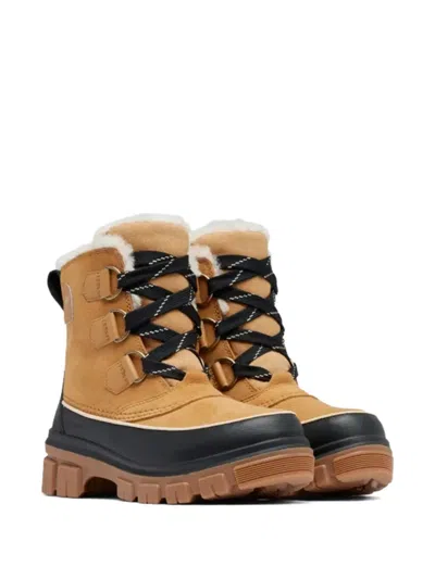 Sorel Caribou Waterproof Boots With Removable Inner Boot In Buff Nubuck Leather-brown In Brown