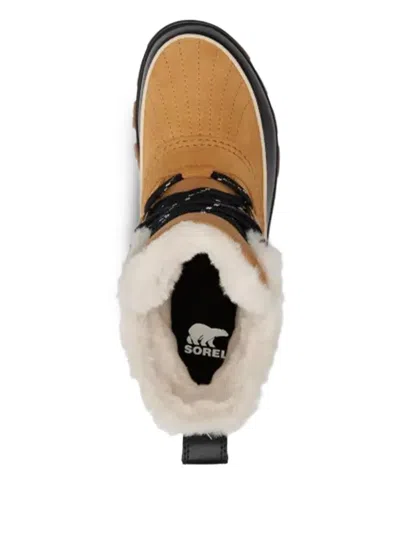 Sorel Caribou Waterproof Boots With Removable Inner Boot In Buff Nubuck Leather-brown In Brown