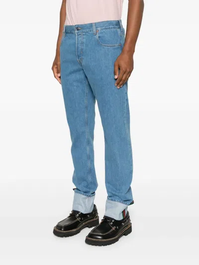 Gucci Men Tapered Leg Jeans In Blue